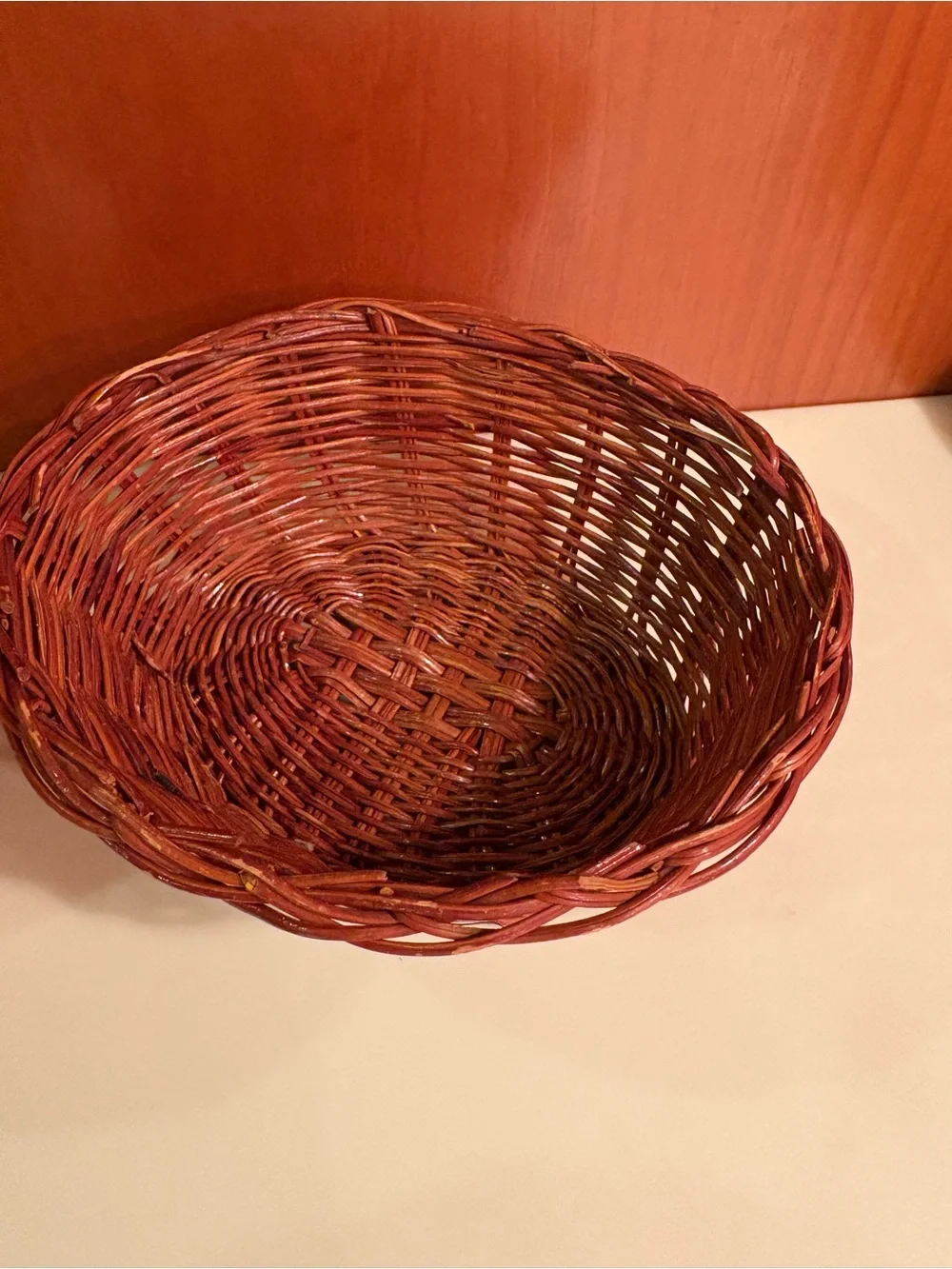 Super Cute Mini Handwoven Natural and Brown Wicker Basket Set Clean Pet/Smoke-fr